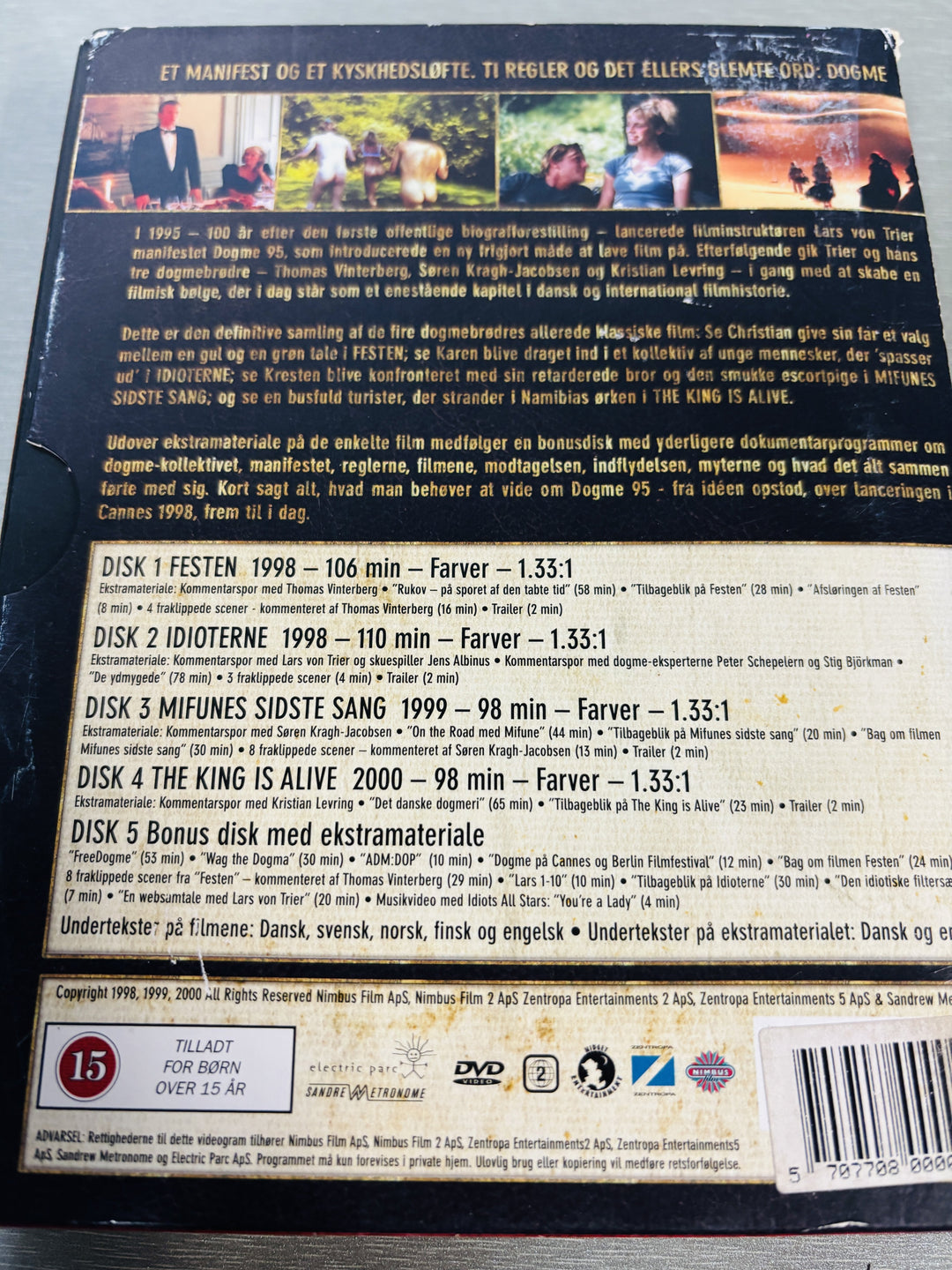 Dogme Kollektion #1-4 (10-års jubilæumsudgave) / 2005. DVD samleboks.