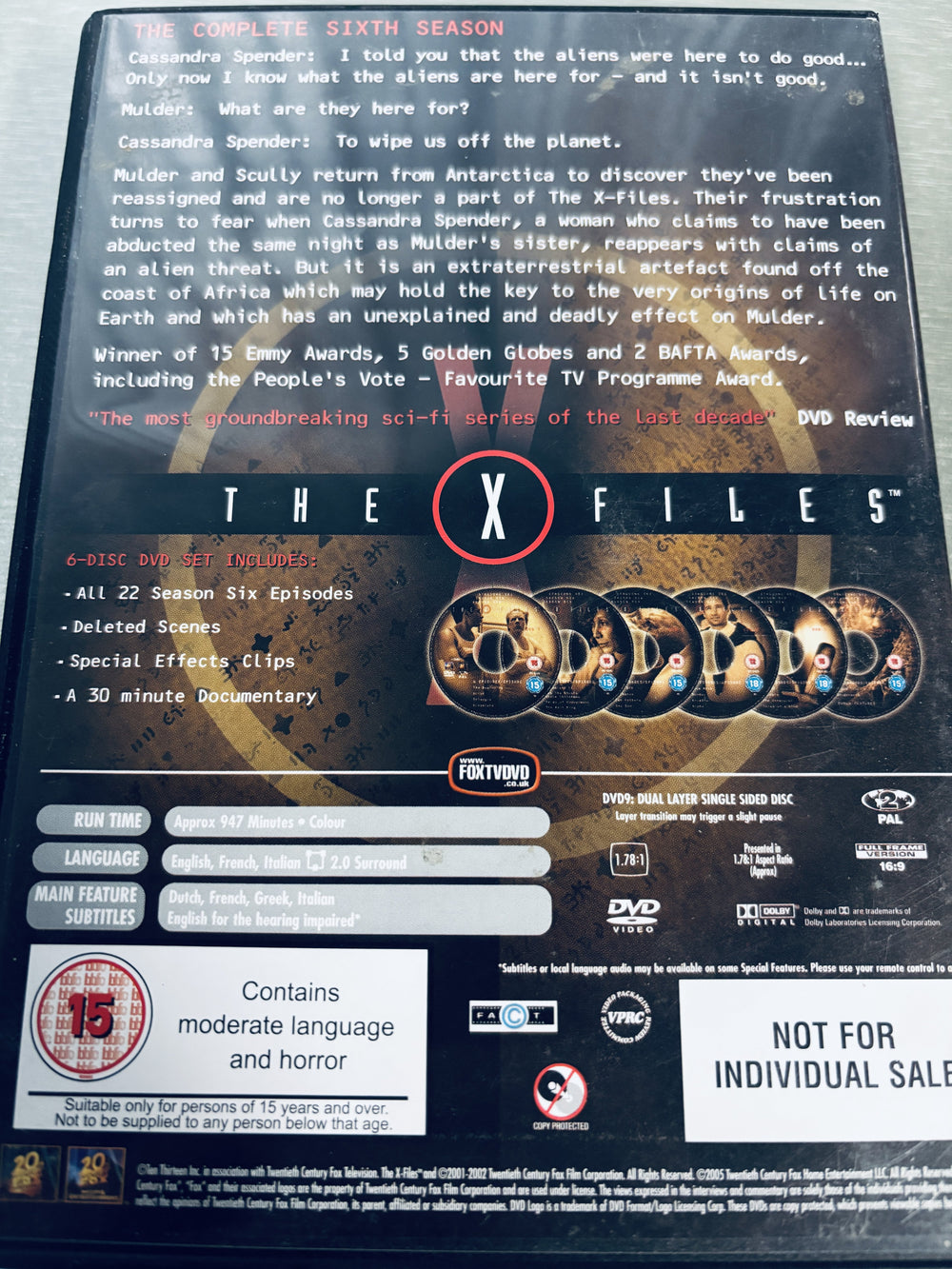 The X-Files - The Complete Sixth Season / 1998-1999. DVD samleboks.