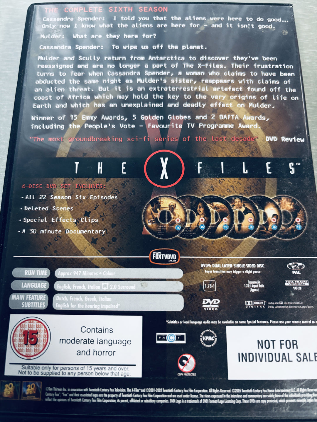 The X-Files - The Complete Sixth Season / 1998-1999. DVD samleboks.