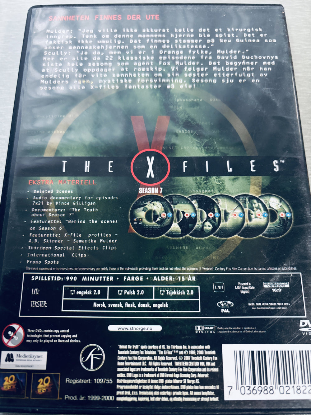 The X-Files - Season 7 / 1999-2000. DVD samleboks.