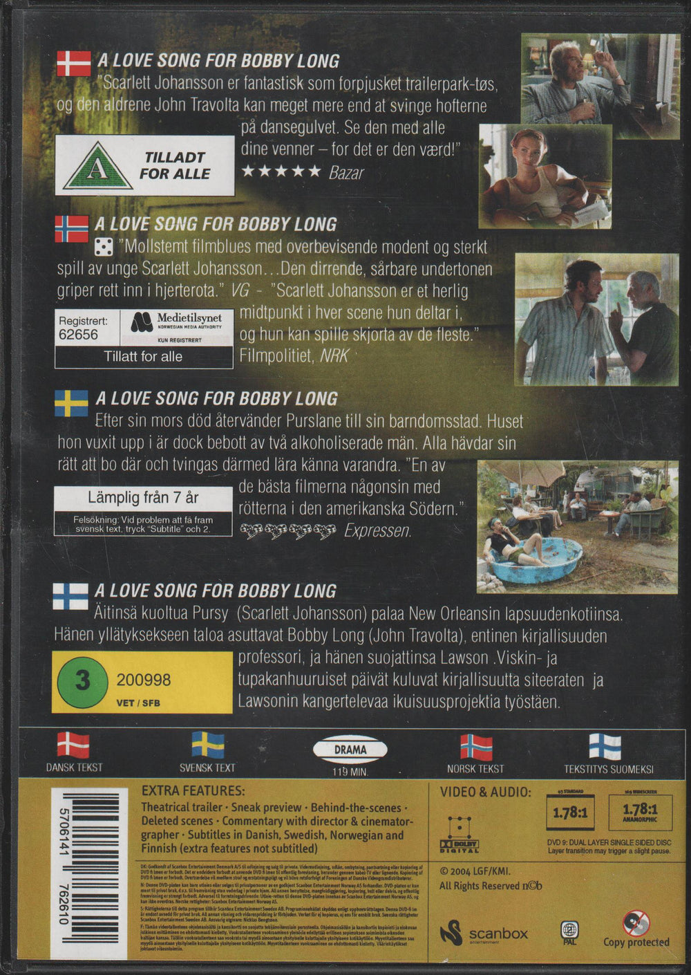 A Love Song for Bobby Long (2004). DVD.