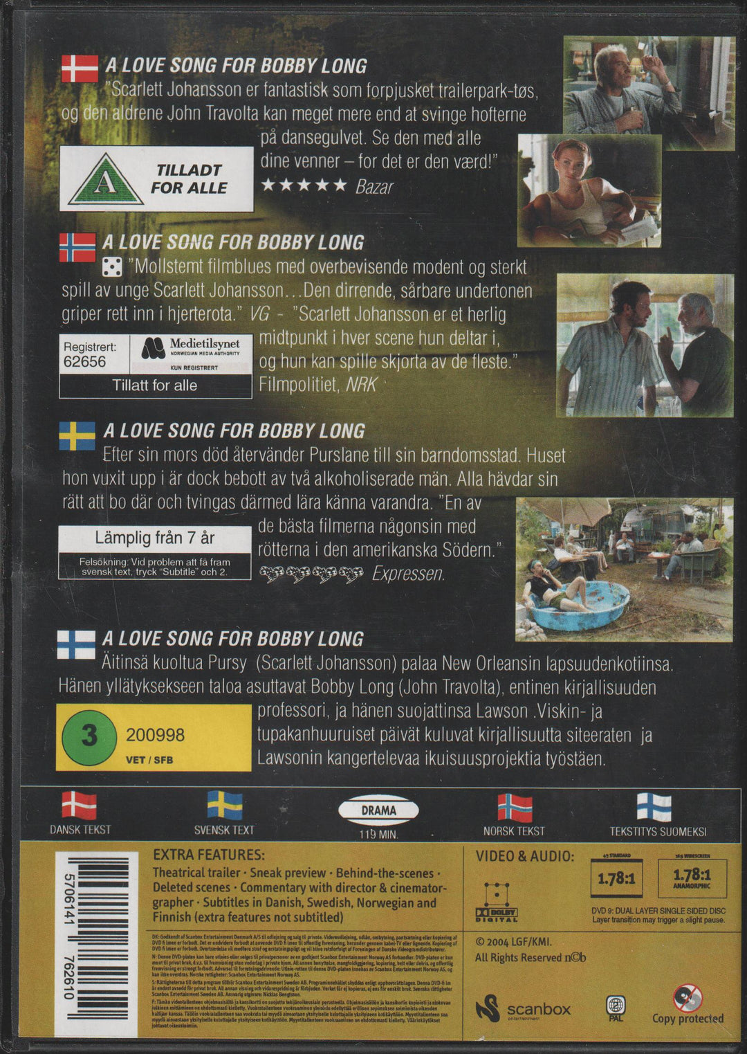 A Love Song for Bobby Long (2004). DVD.