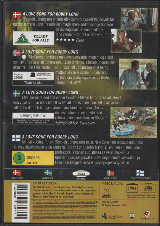 A Love Song for Bobby Long (2004). DVD.