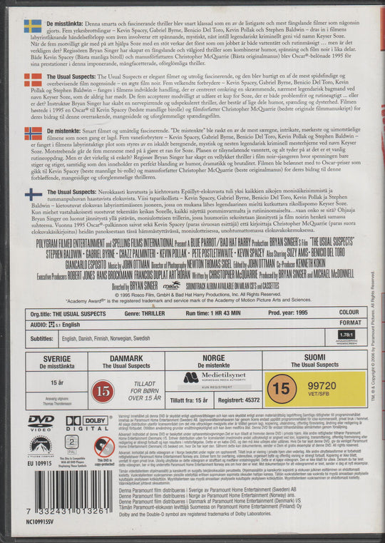 The Usual Suspects (1995). DVD.