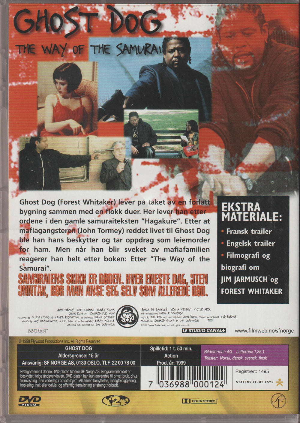 Ghost Dog: The Way of the Samurai (1999). DVD.