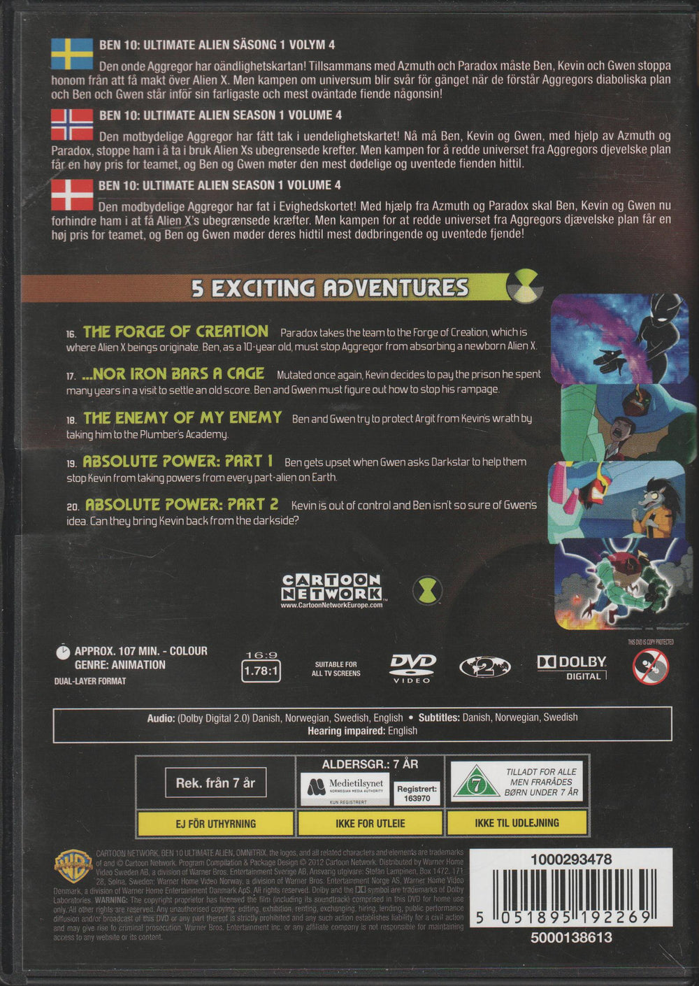 Ben 10: Ultimate Alien – Vol. 4: Absolute Power (2011). DVD.