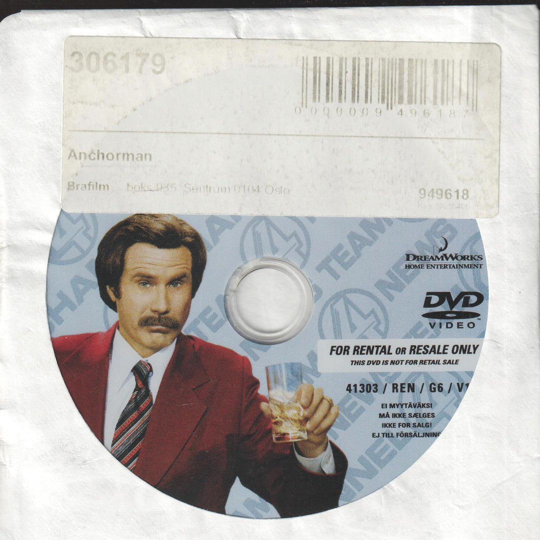 Anchorman: The Legend of Ron Burgundy (2004). DVD.