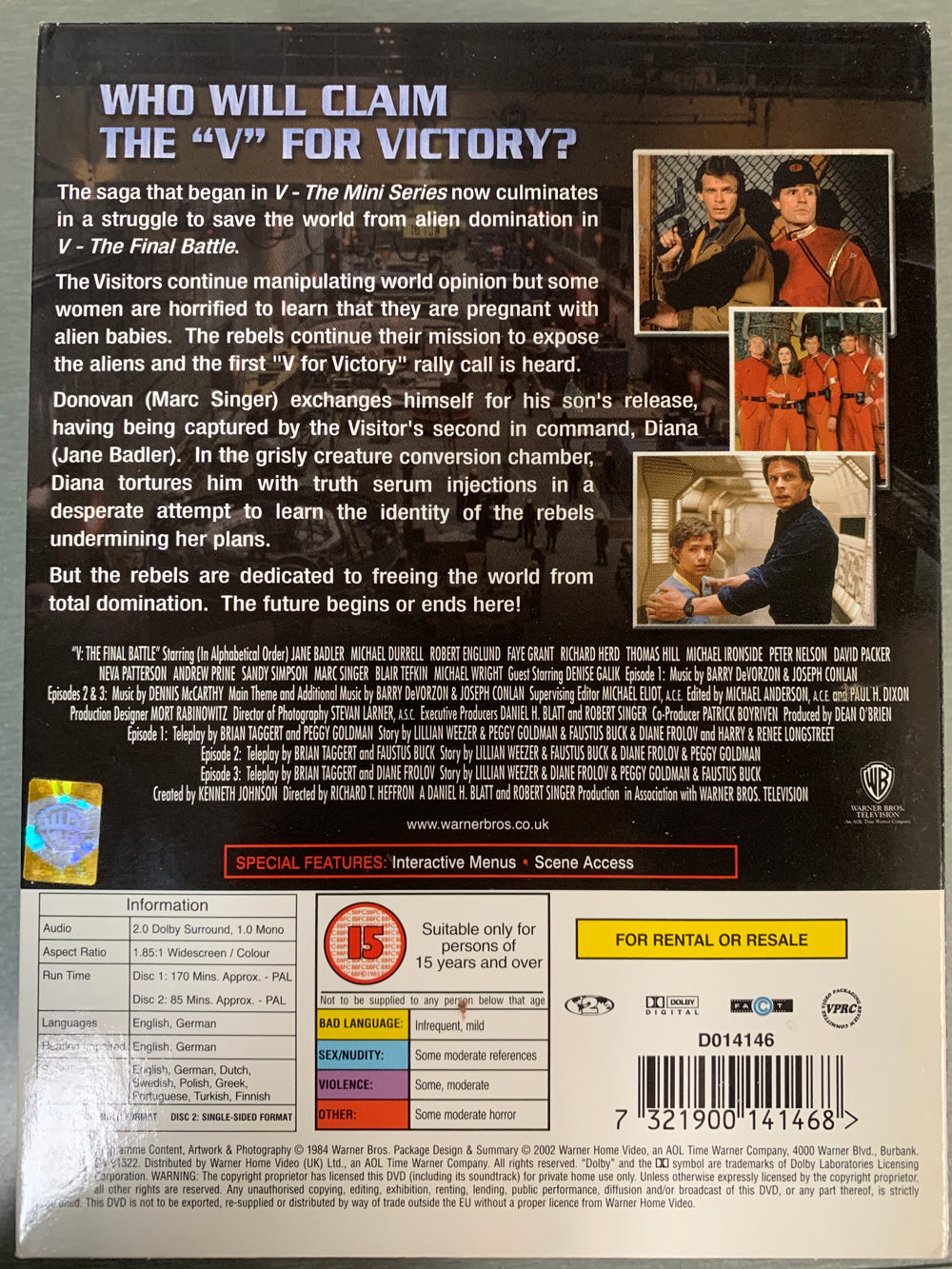 V: The Final Battle – 2 Disc Collector's Edition (1984). DVD.