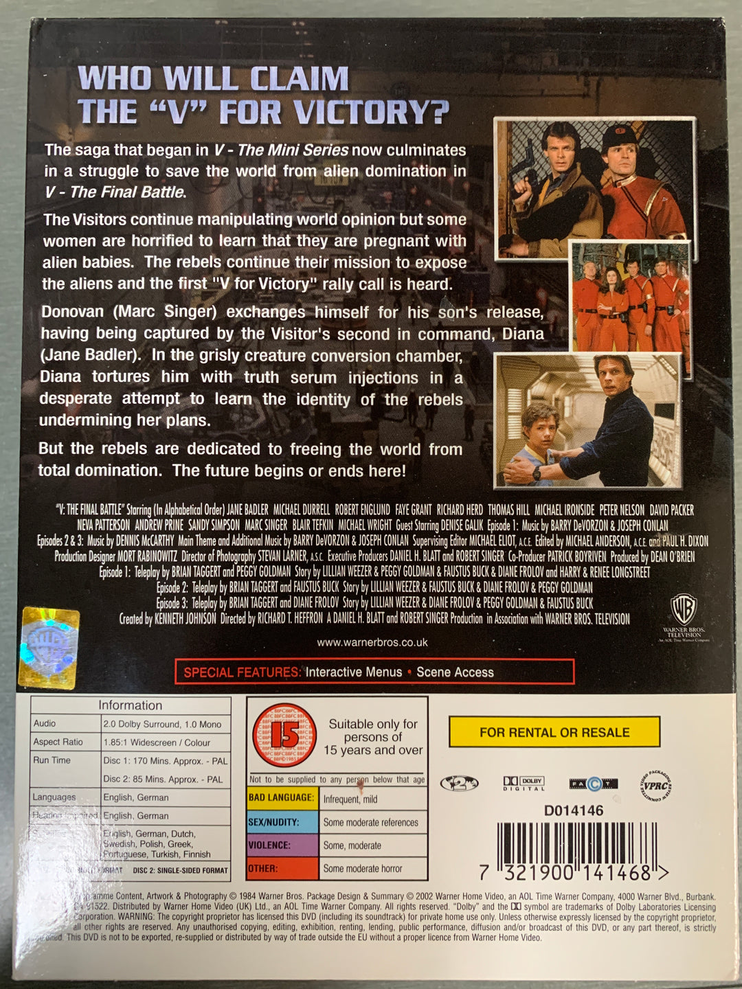 V: The Final Battle – 2 Disc Collector's Edition (1984). DVD.