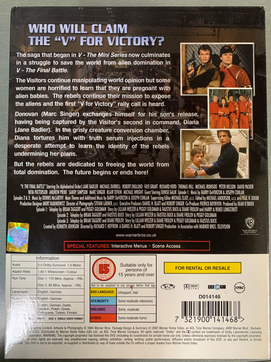 V: The Final Battle – 2 Disc Collector's Edition (1984). DVD.