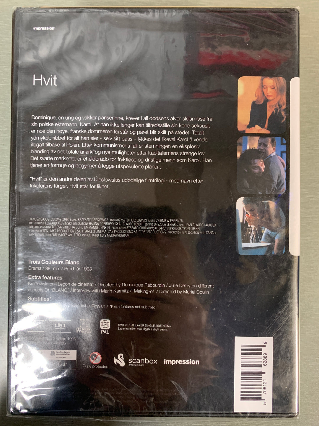 Hvit / Trois Couleurs: Blanc (1994). DVD.