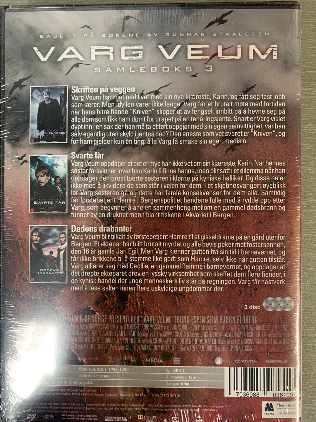 Varg Veum: Samleboks 3 (2012). DVD. Ny i plast!