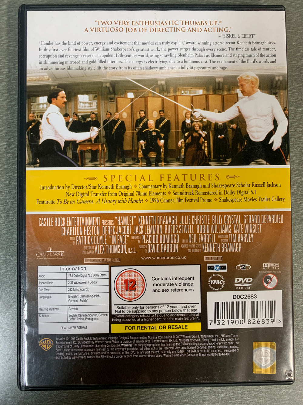 Hamlet. DVD. Ny i plast!