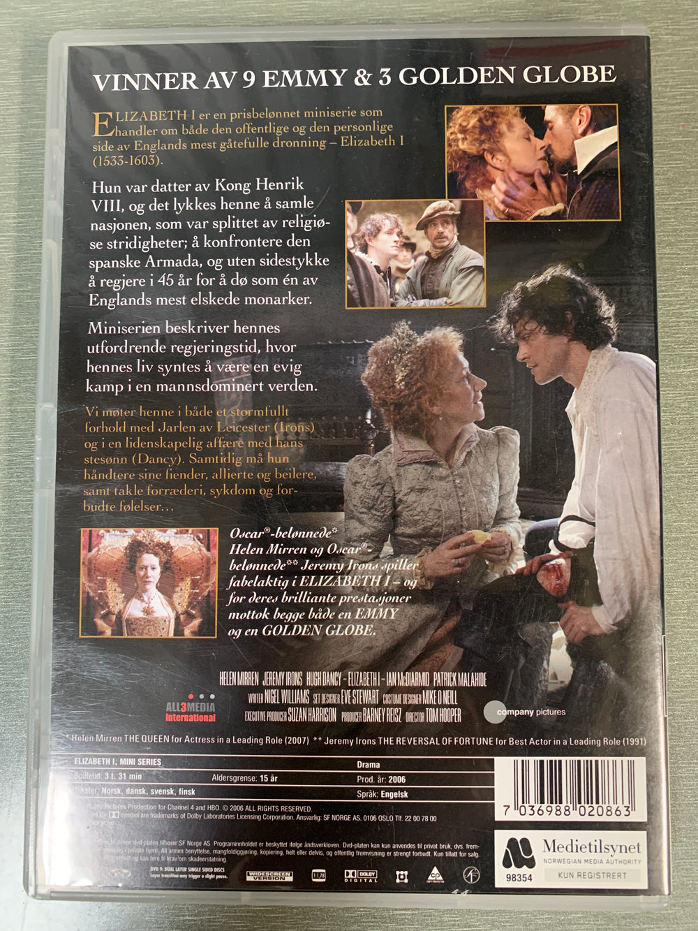 Elizabeth I. DVD. Ny i plast!