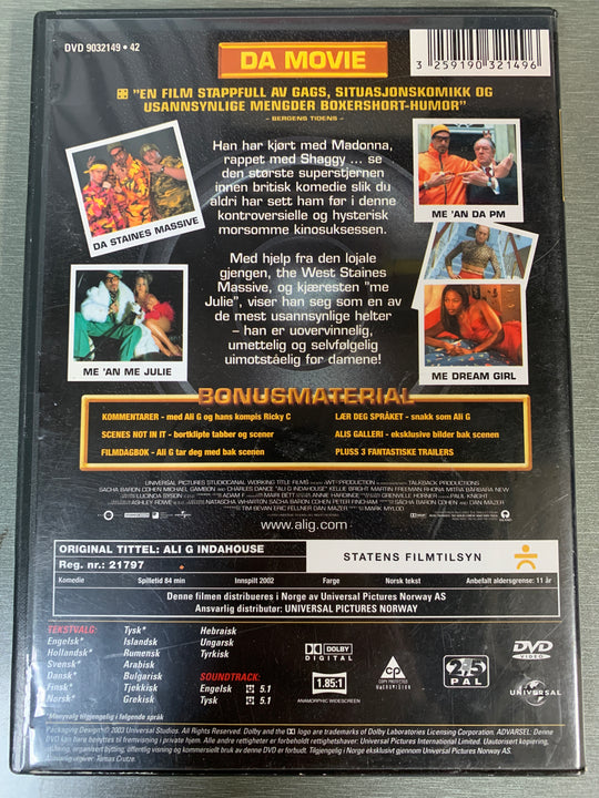 Ali G Indahouse: The Movie (2002). DVD.