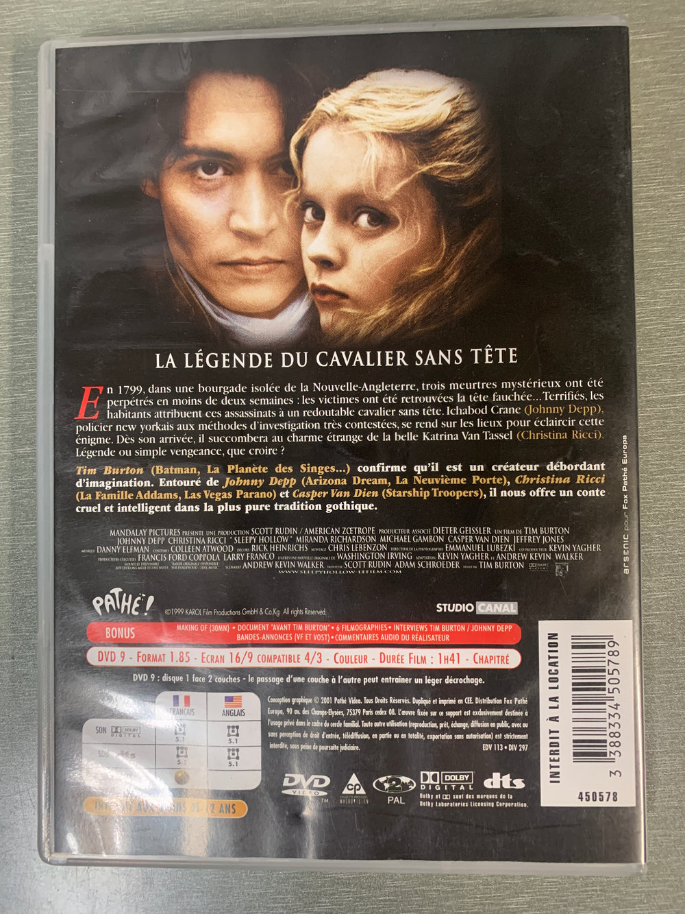 Sleepy Hollow (1999). DVD.