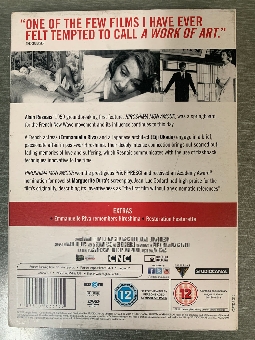 Hiroshima mon amour (1959). DVD.