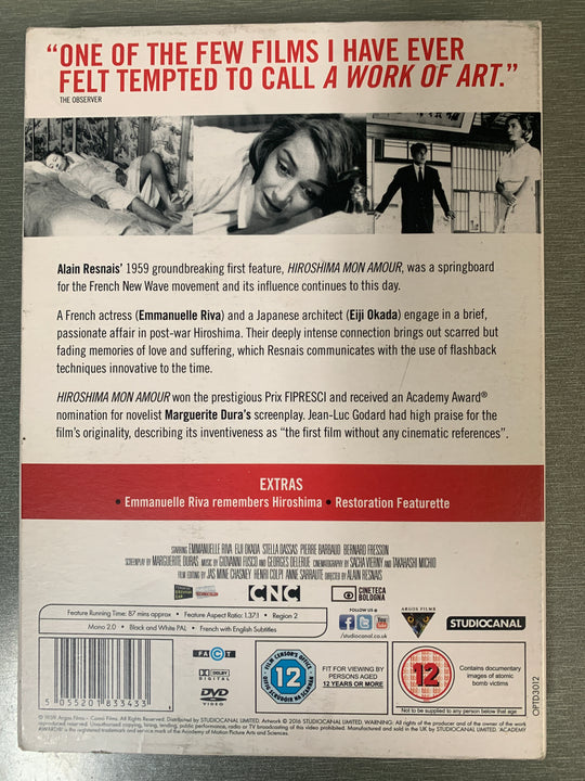 Hiroshima mon amour (1959). DVD.
