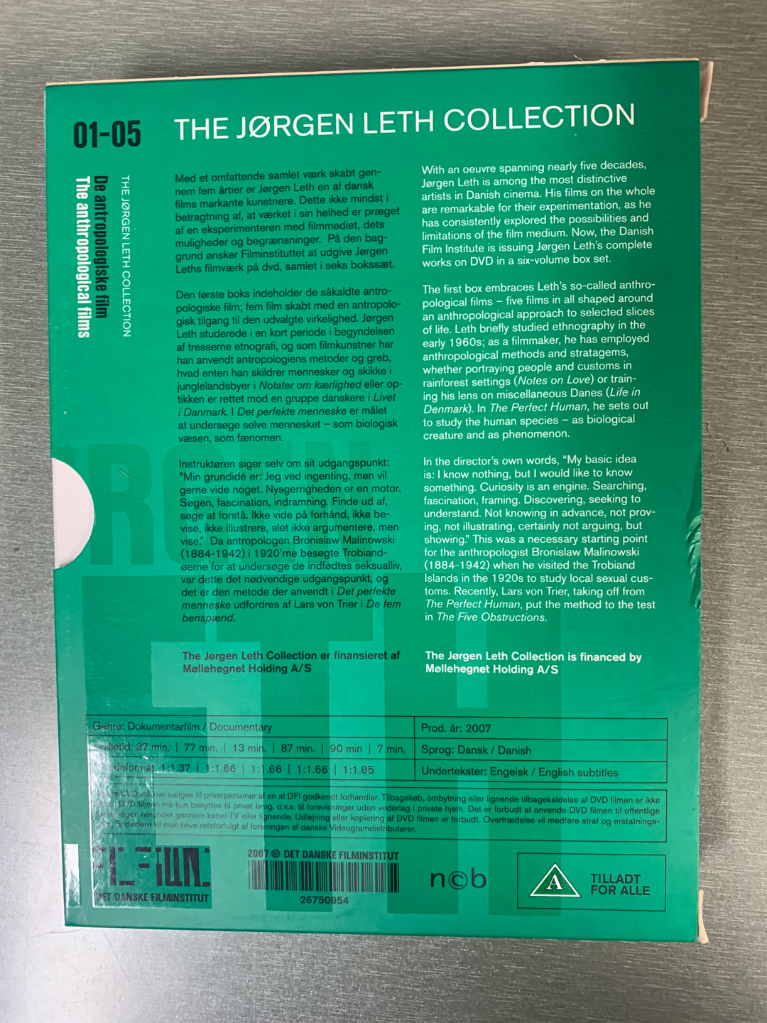 The Jørgen Leth Collection: De antropologiske film. DVD Box.