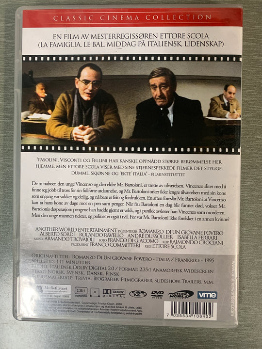 En fattig manns historie / Romanzo di un giovane povero (1995). DVD.