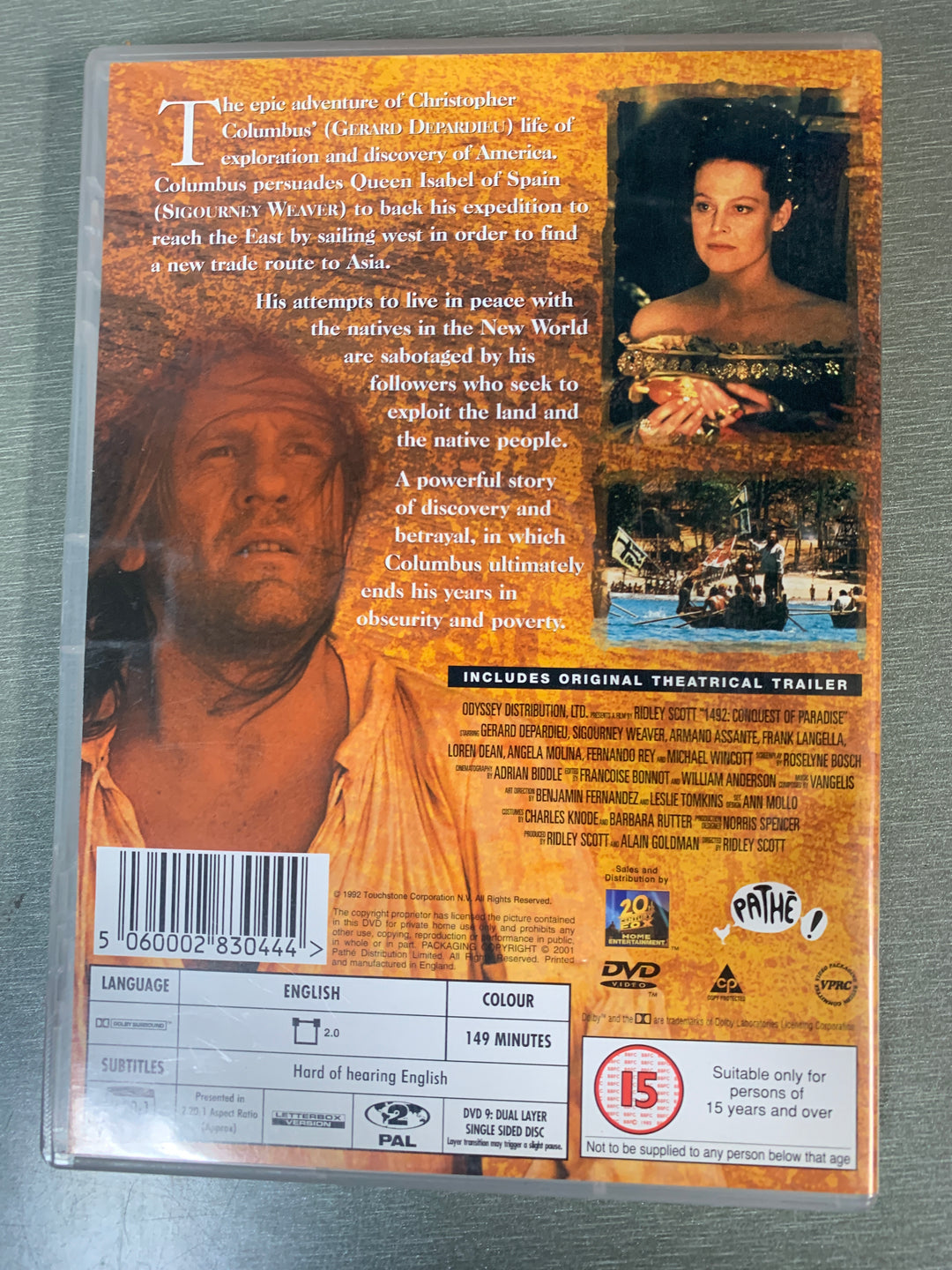 1492: Conquest of Paradise (1992). DVD.