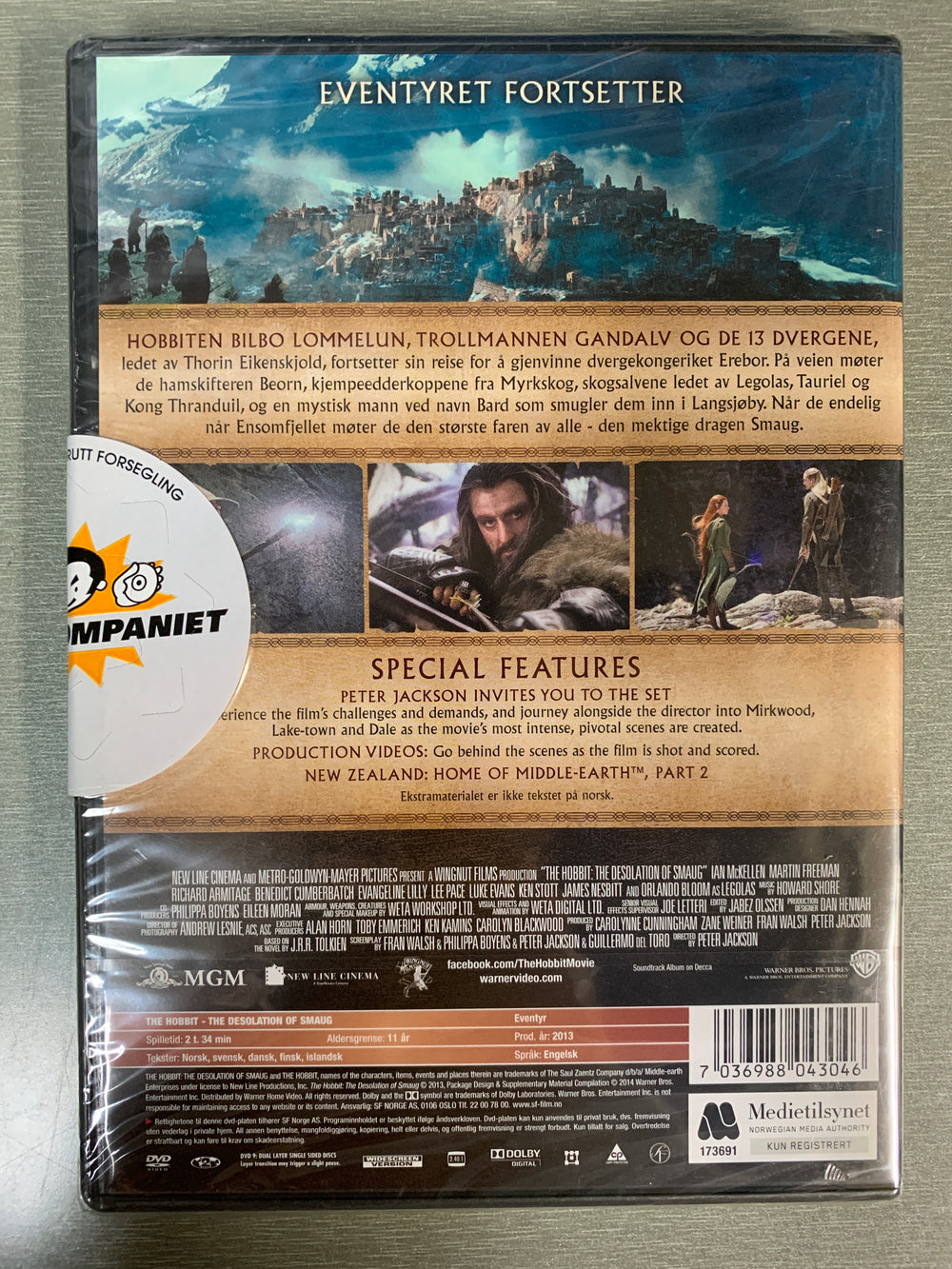 Hobbiten: Smaugs ødemark. 2013. DVD.