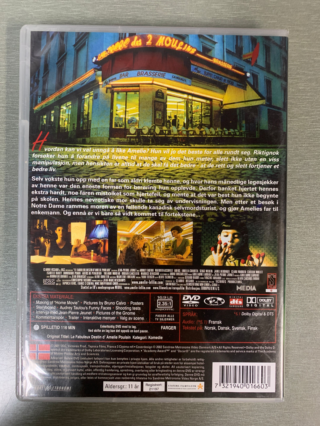 Den fabelaktige Amélie fra Montmartre. DVD. Ny i plast!