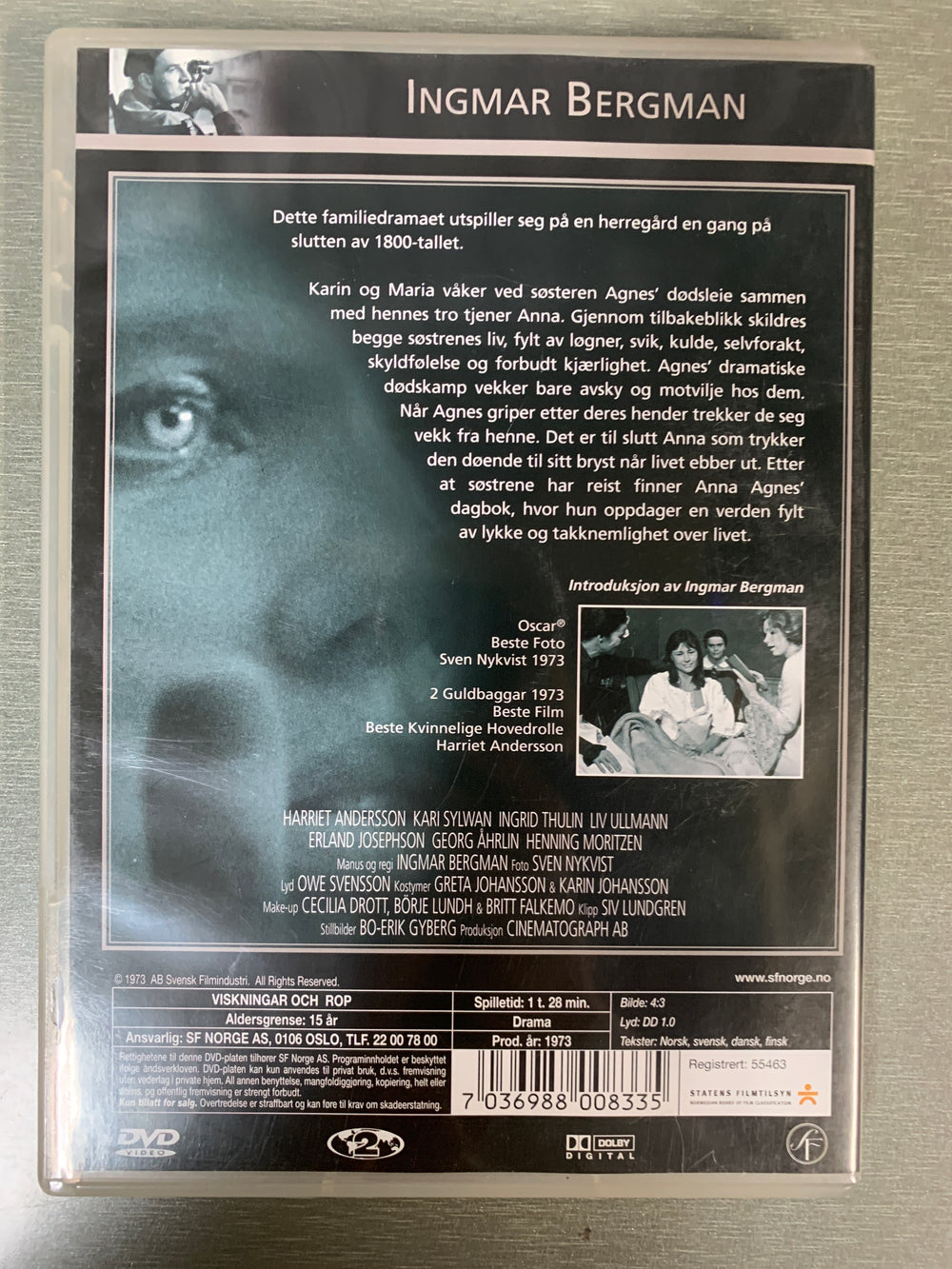 Hviskninger og rop. DVD.
