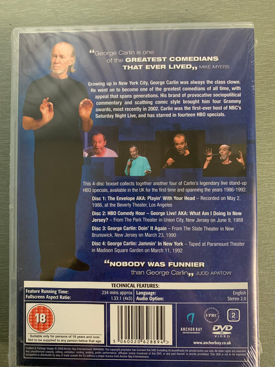 George Carlin Live: The Very Best Of 1986-1992 (2007). DVD.