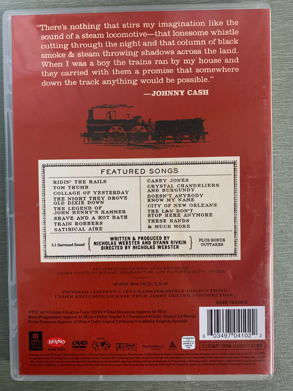 Johnny Cash - Ridin' the Rails. 1974. DVD.