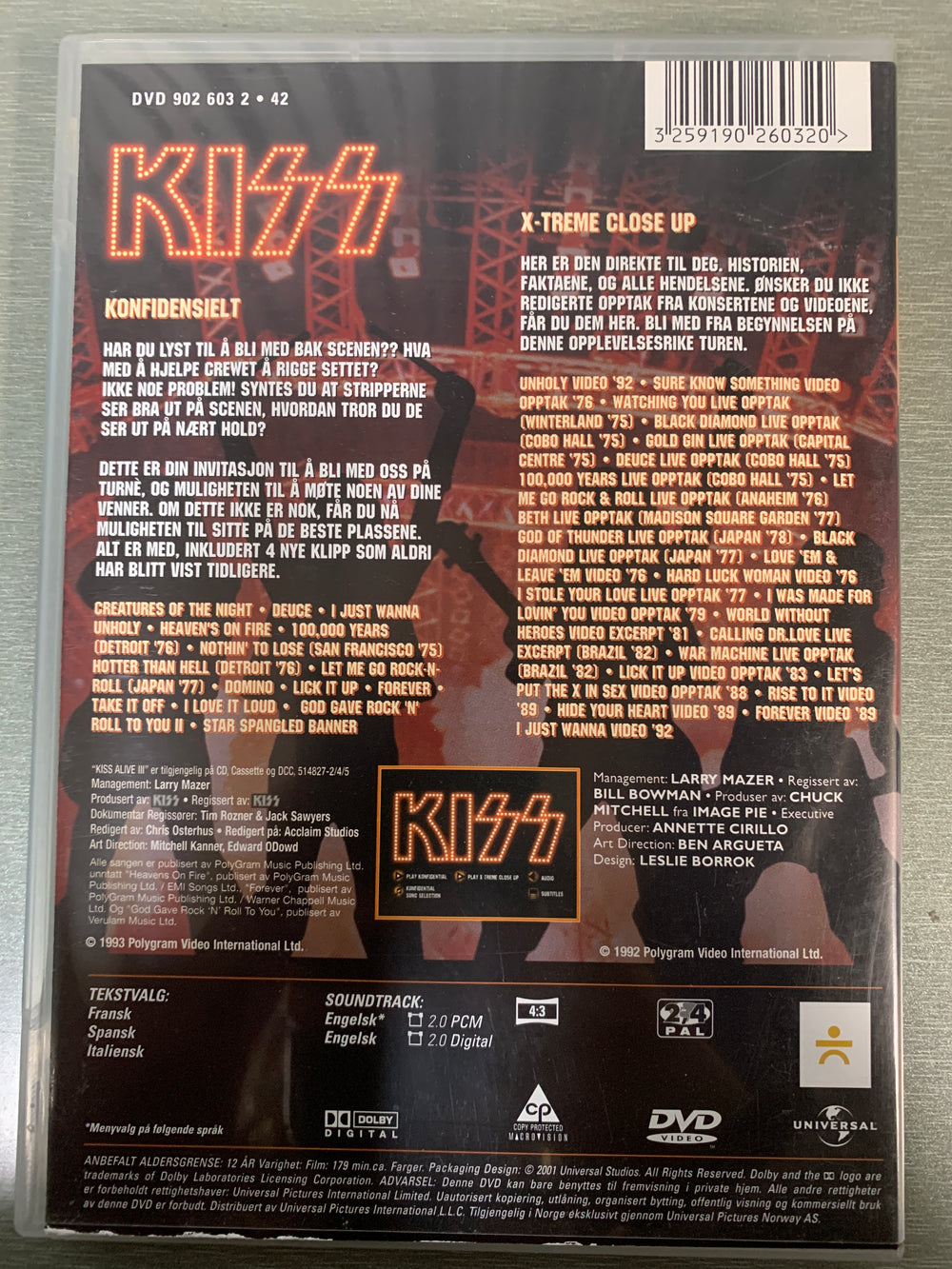 Kiss: Konfidensielt og X-treme Close Up. DVD.