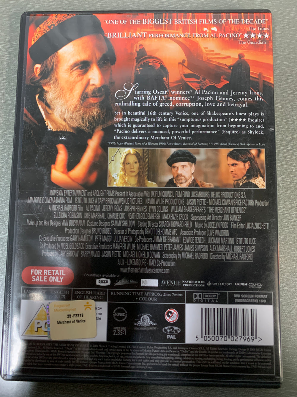 The Merchant of Venice. 2004. DVD.
