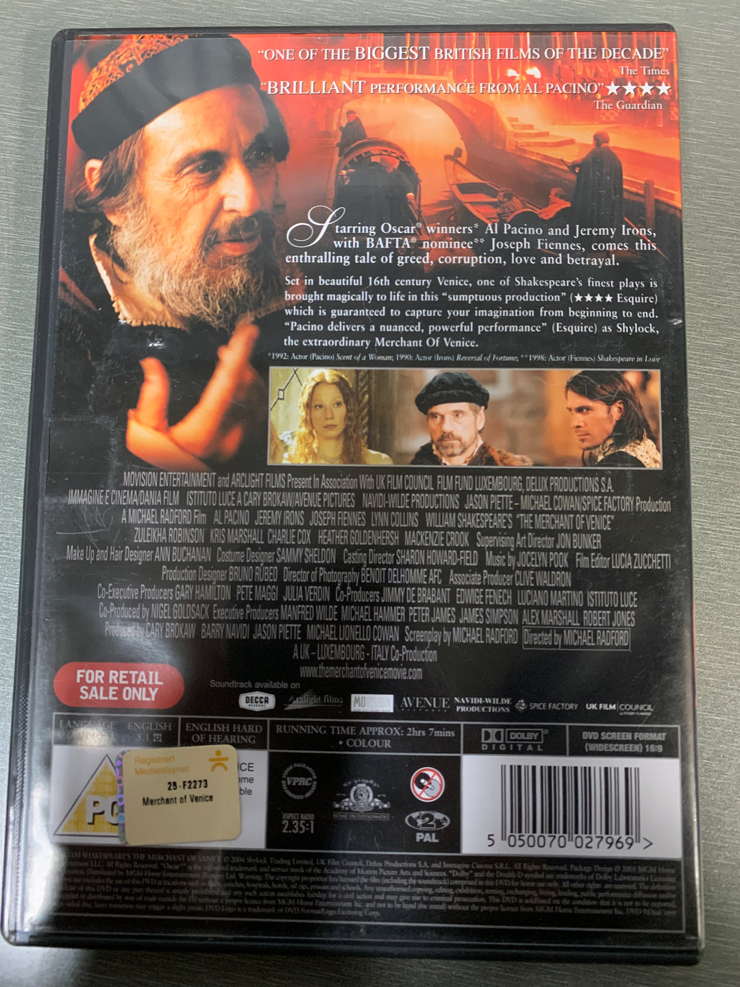 The Merchant of Venice. 2004. DVD.