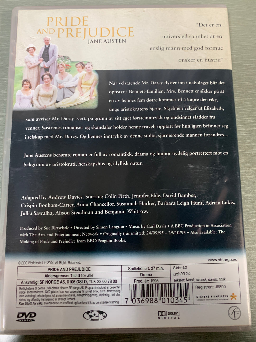 Pride and Prejudice. 1995. DVD.