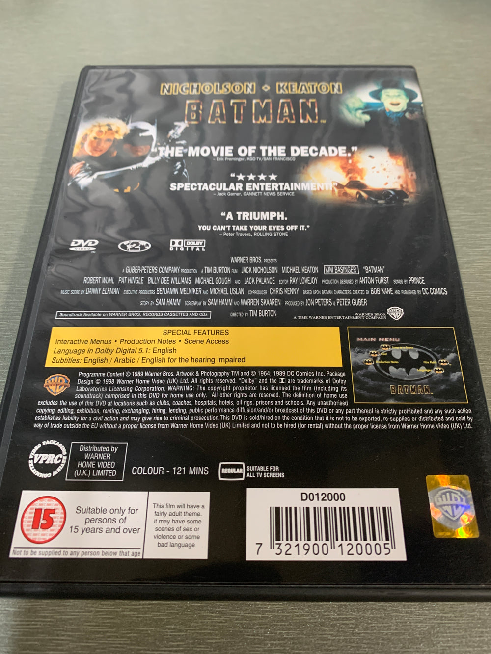 Batman. 1989. DVD.