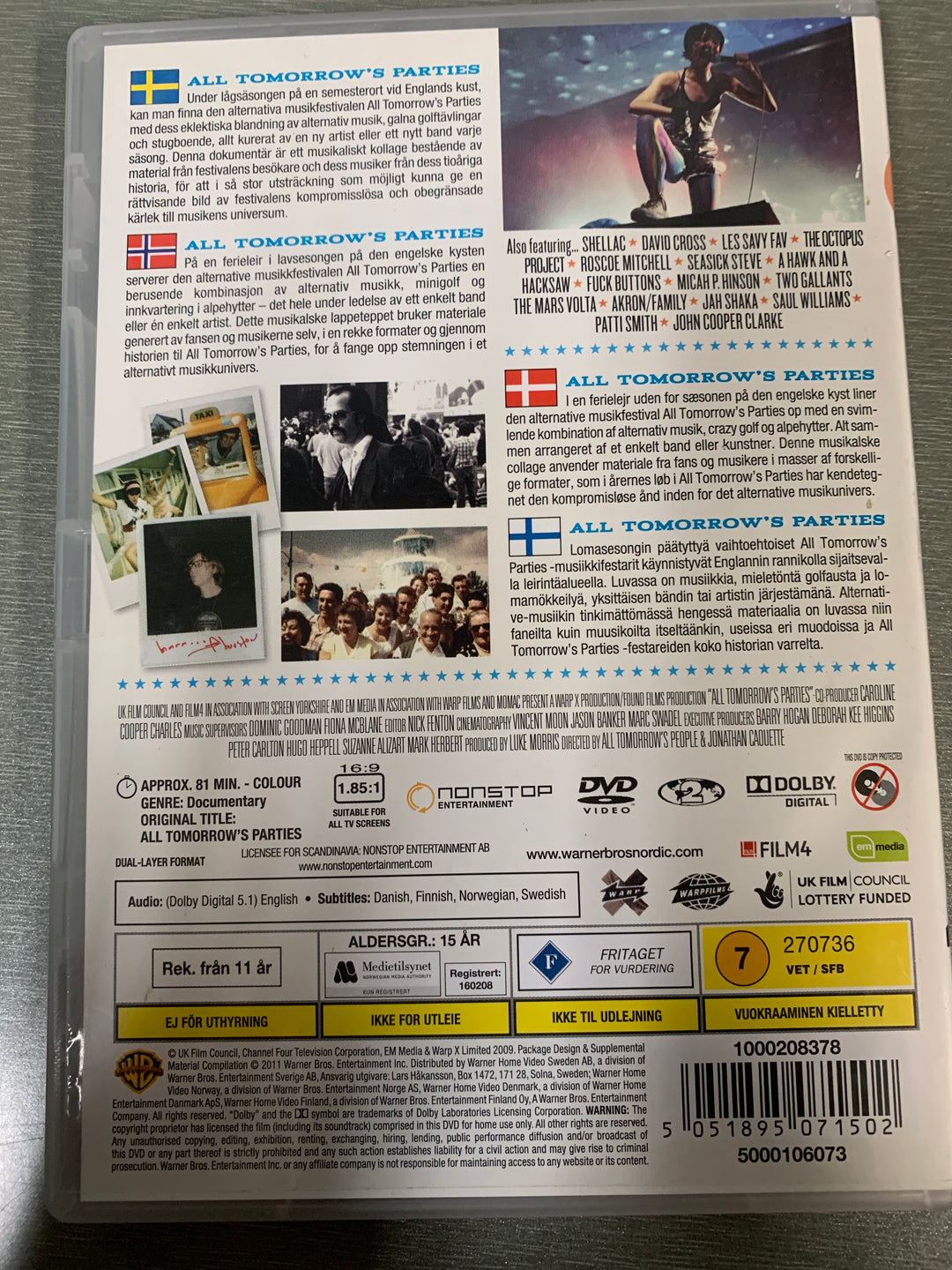 All Tomorrow's Parties (2009). DVD.