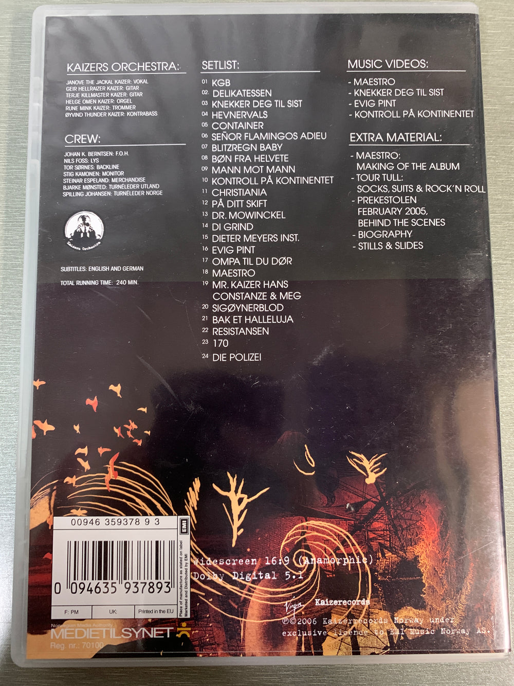 Viva La Vega - Kaizers Orchestra (2006). DVD.