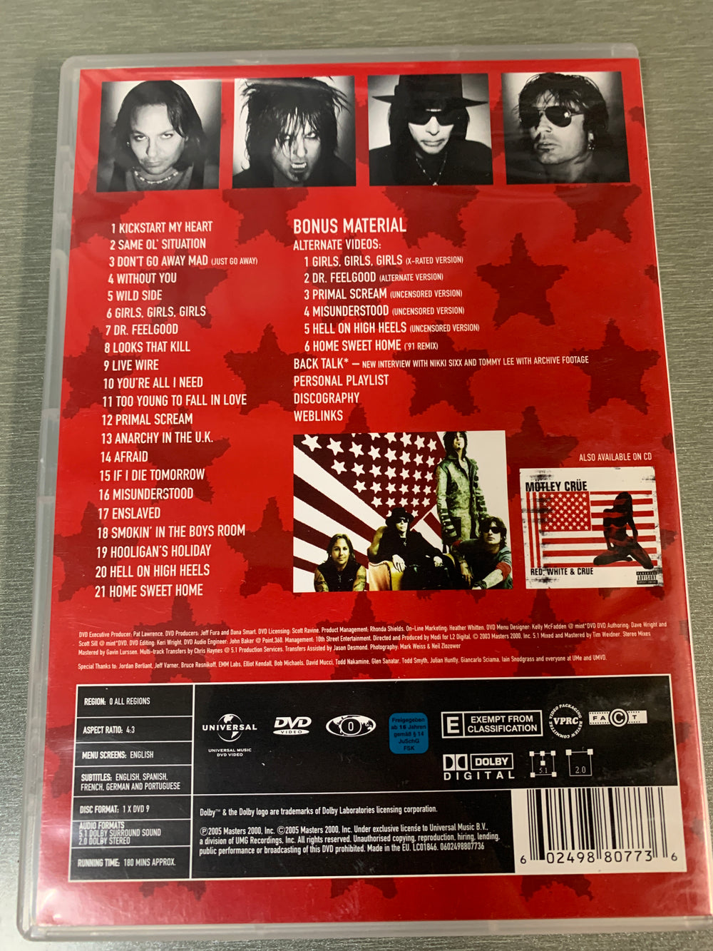 Mötley Crüe - Greatest Video Hits. 2003. DVD.
