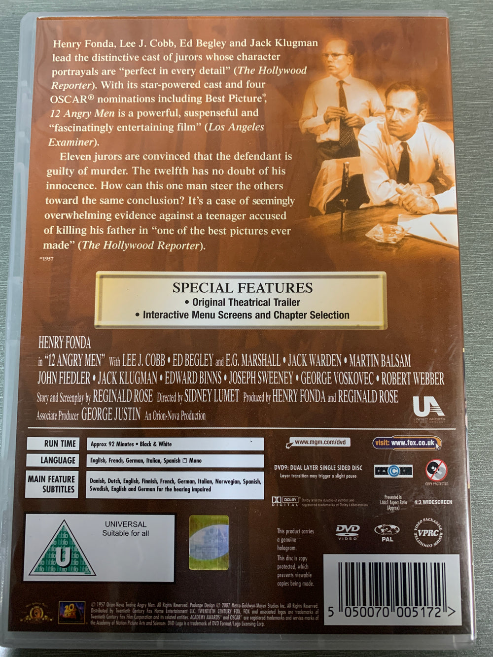 12 Angry Men (1957). DVD.