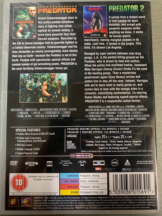 Predator / Predator 2 (1987 / 1990). DVD.