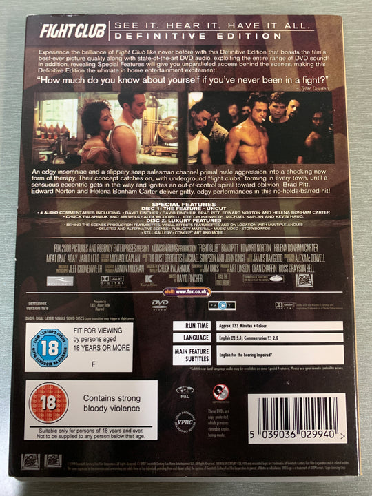 Fight Club (1999). DVD.