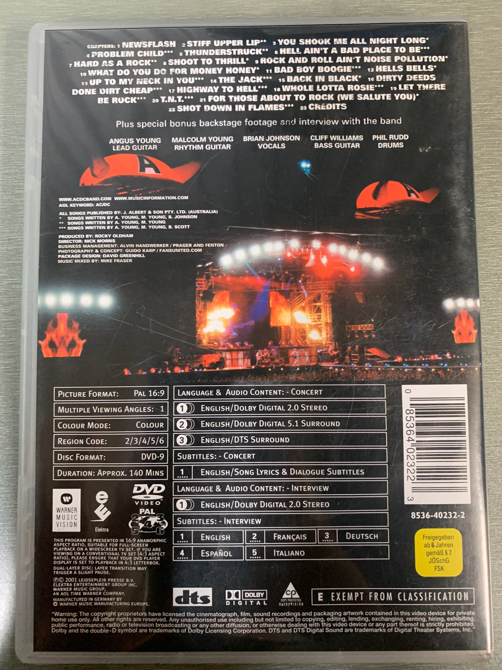 AC/DC: Stiff Upper Lip Live (2001). DVD.