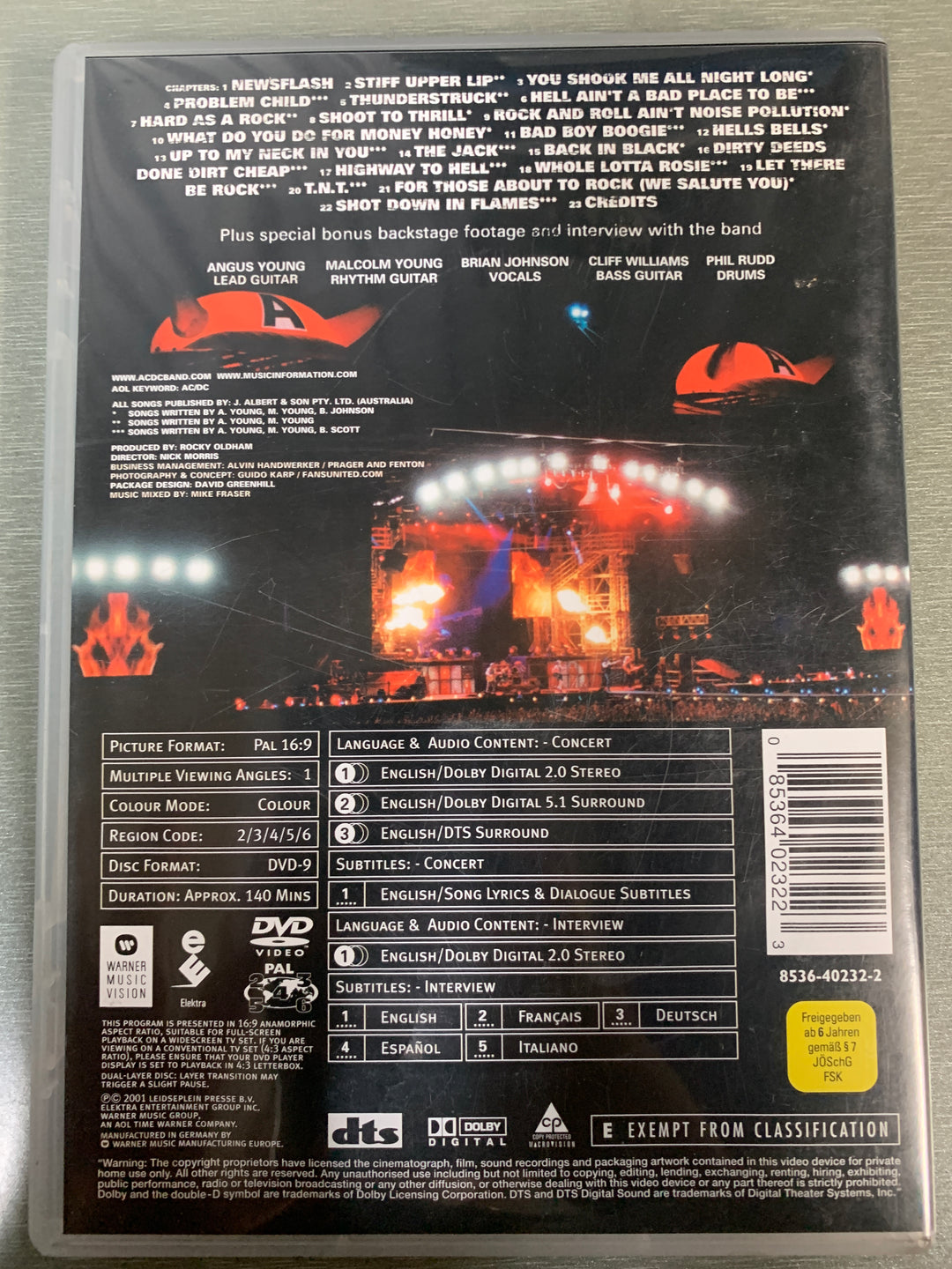 AC/DC: Stiff Upper Lip Live (2001). DVD.