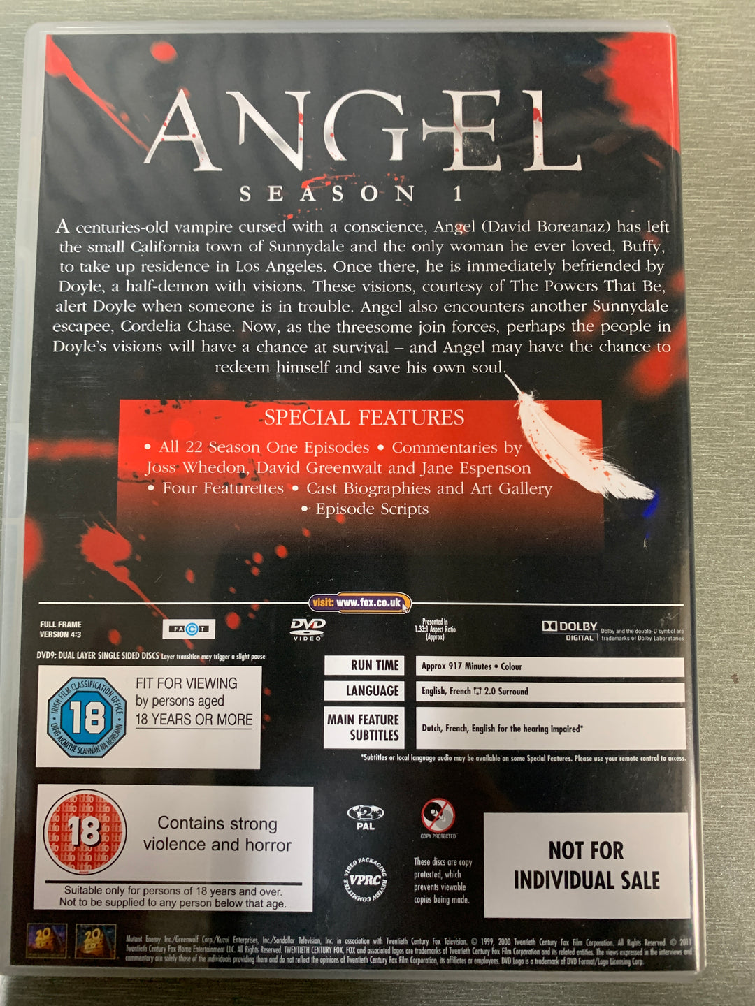Angel - Season 1 (1999). DVD.