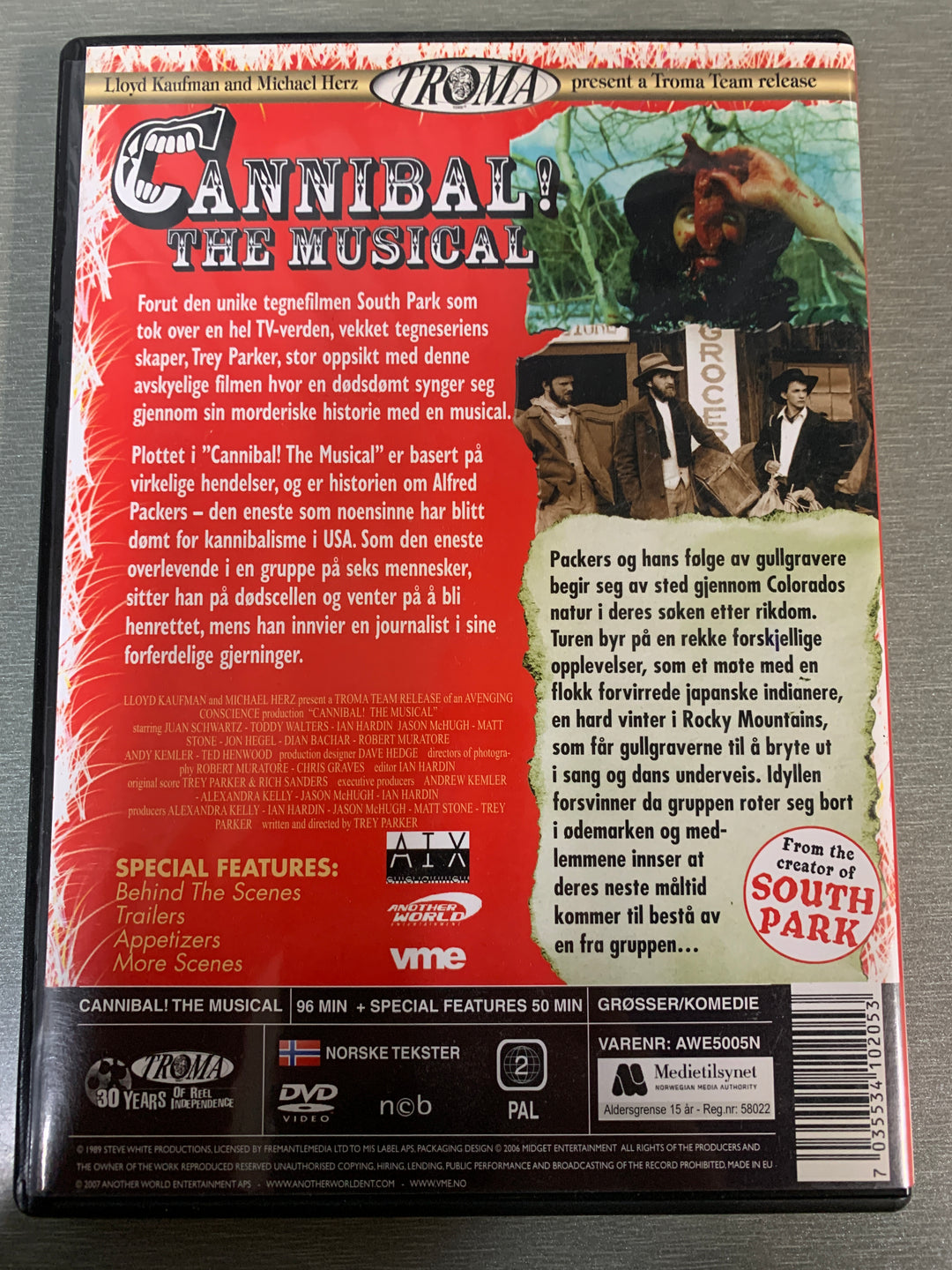 Cannibal! The Musical (1993). DVD.