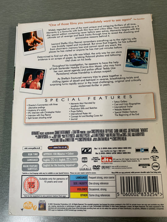 Memento (2000). DVD.