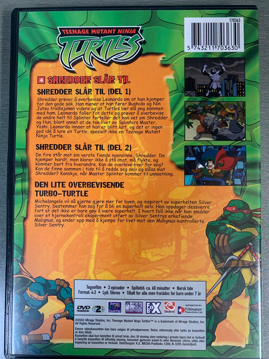Teenage Mutant Ninja Turtles: Shredder Slår Til (2003). DVD.