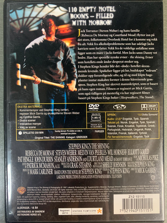 Stephen King's The Shining (1997). DVD.