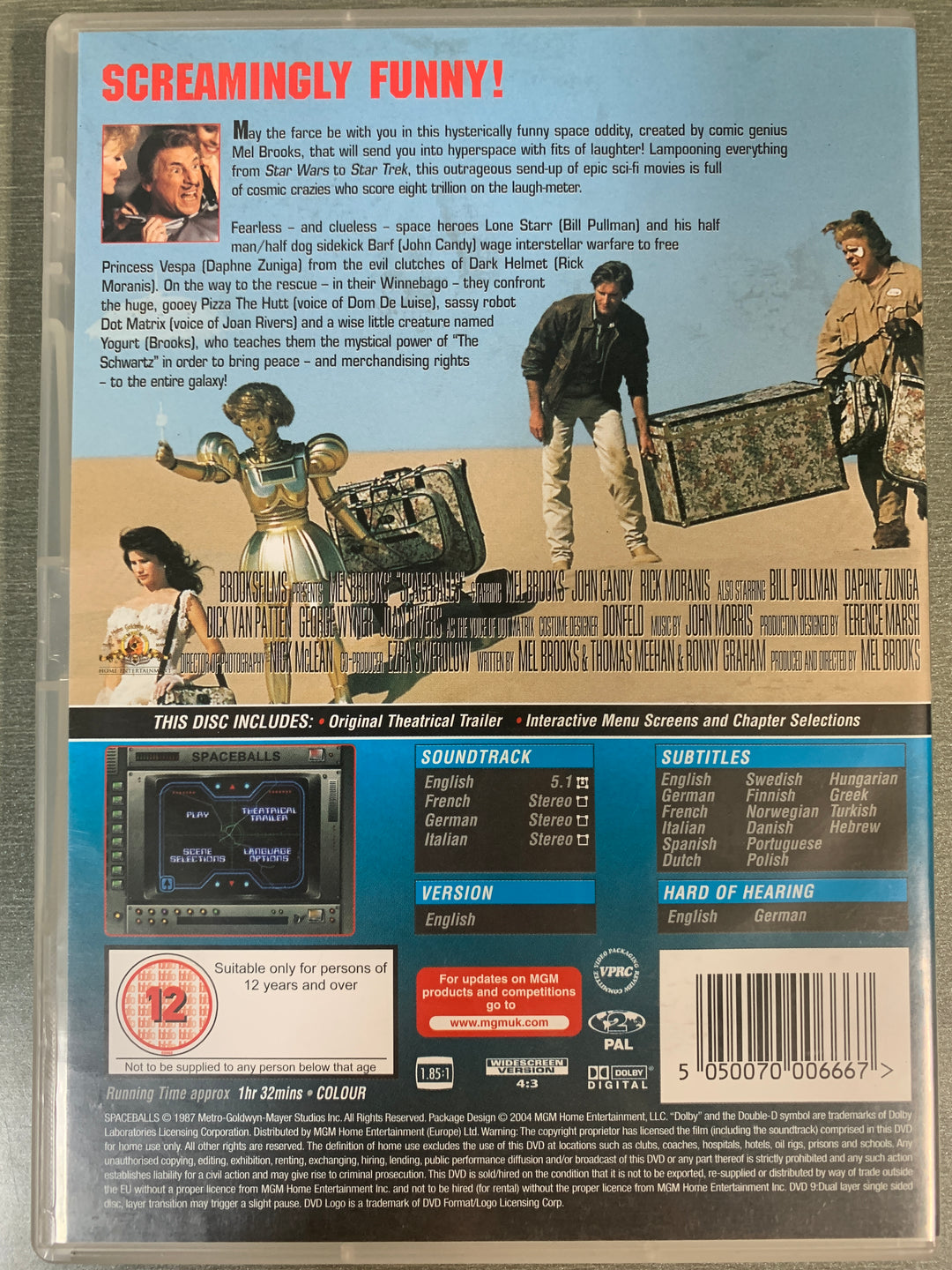 Spaceballs (1987). DVD.