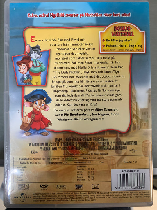 Fievel – Mysteriet med nattmonsteret (1999). DVD.